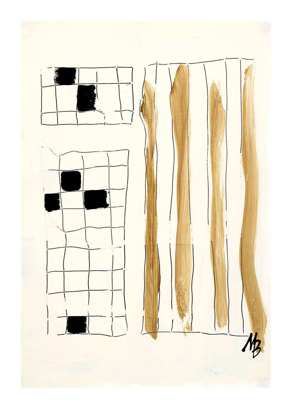 The Poster Club Abstract Carpets Poster 30x40 cm beige
