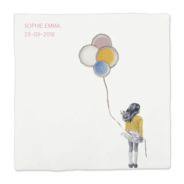 Storytiles Delft Blue Een wens ballon Fliese 10x10 cm personalisierbar
