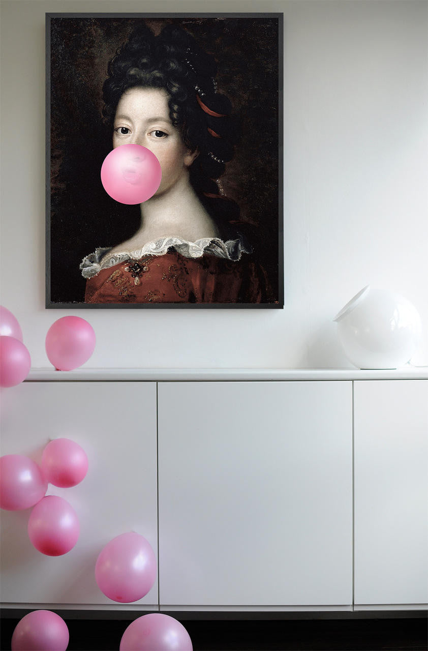 Mineheart Bubblegum Portrait 1 Wandbild 30x41cm rosa