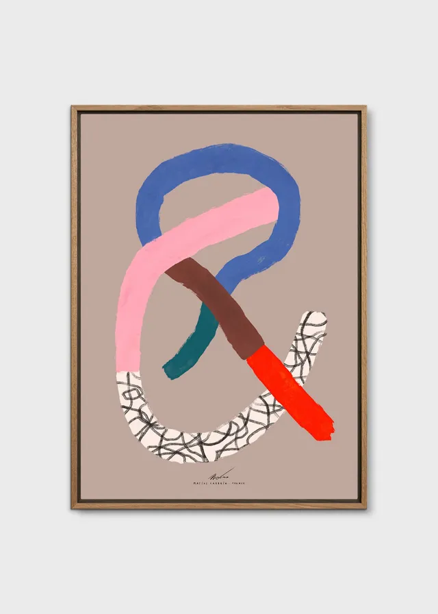 The Poster Club Abstract Typography Leinwand 50x70 cm beige