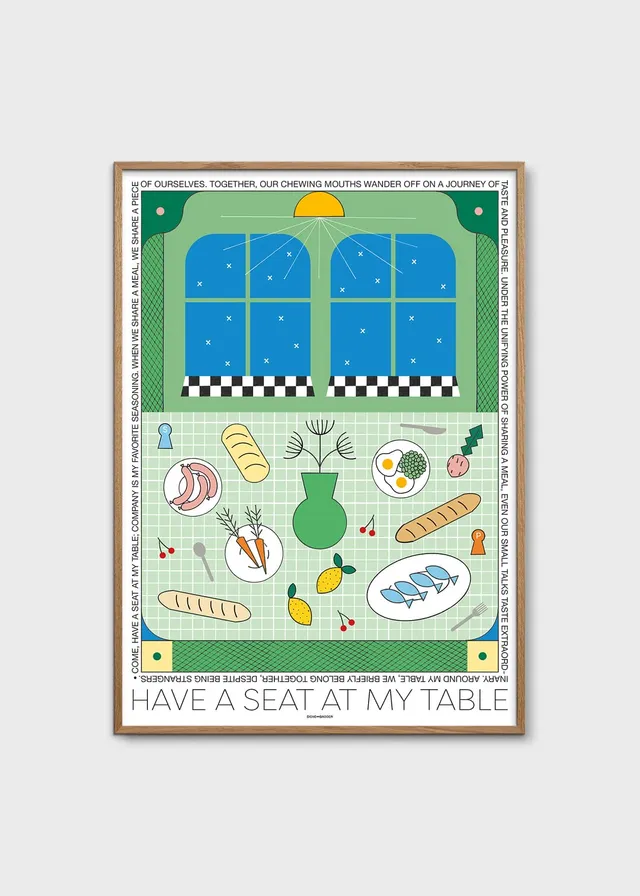 The Poster Club Art Prints A Seat at My Table Poster 30x40 blau