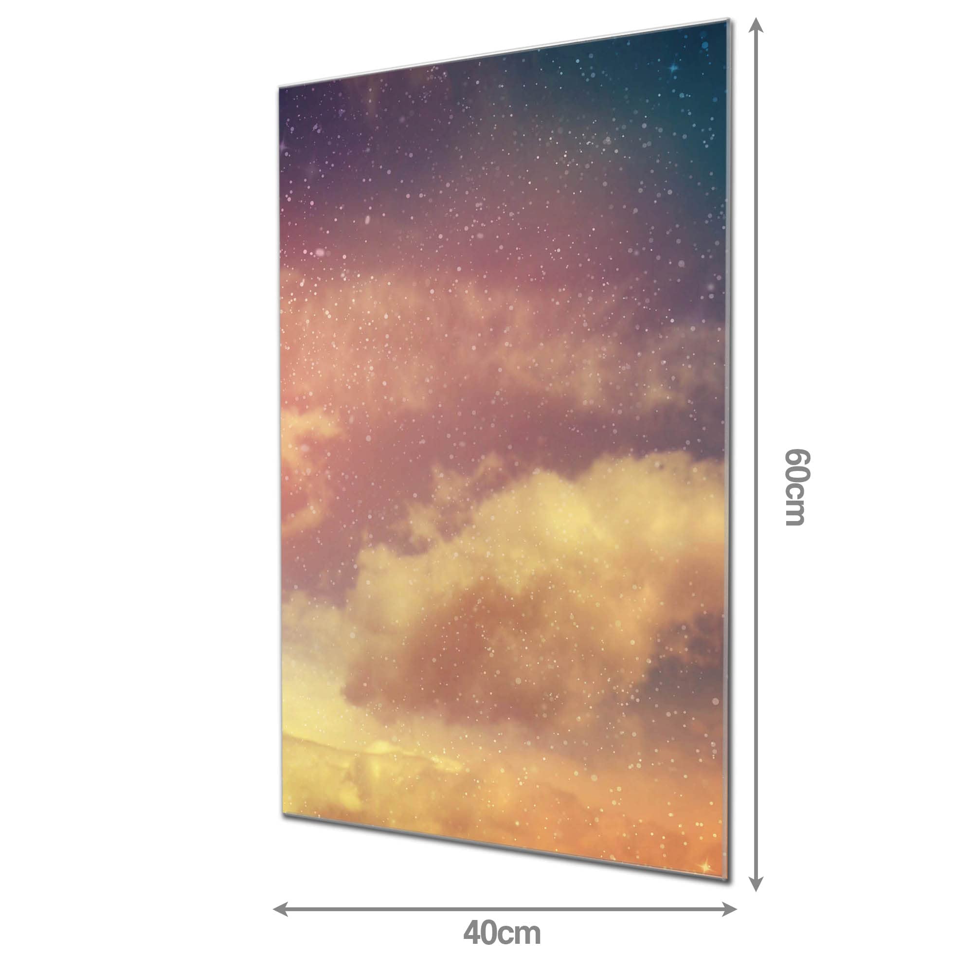 Banjado Magnettafel Glas 60x40cm Sternenhimmel Wolken
