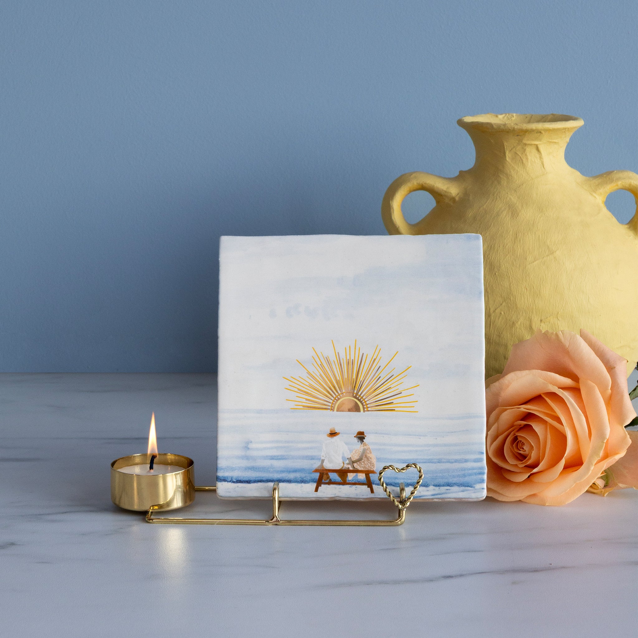 Storytiles Tile holders Golden Heart Kachelhalter Gold Herz