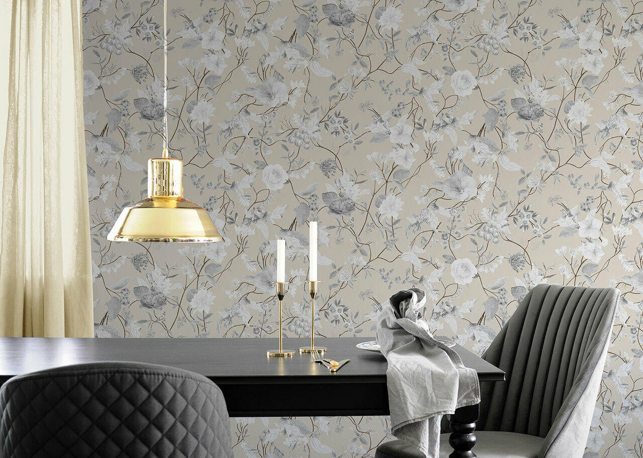 Mineheart Meadow Flower Tapete Blume taupe 52cm Vlies