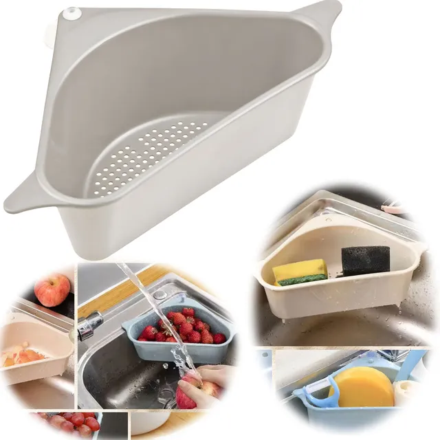 LS-LebenStil Küche & Haushalt Spülbecken Organizer Dreieck Beige