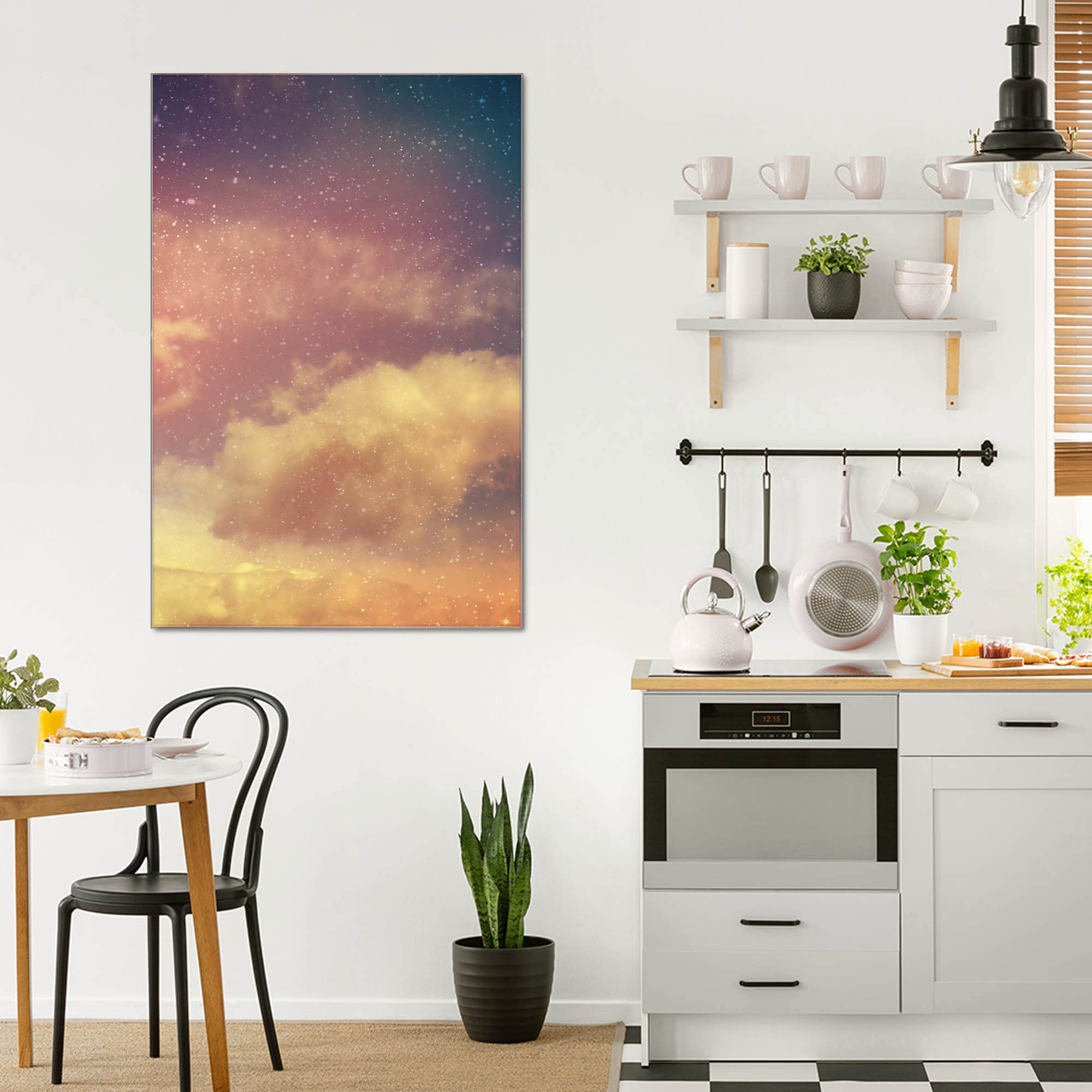 Banjado Magnettafel Glas 60x40cm Sternenhimmel Wolken