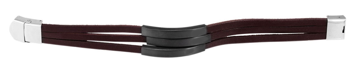 LS-LebenStil Palma Lederarmband Unisex Braun 21cm Dreifach
