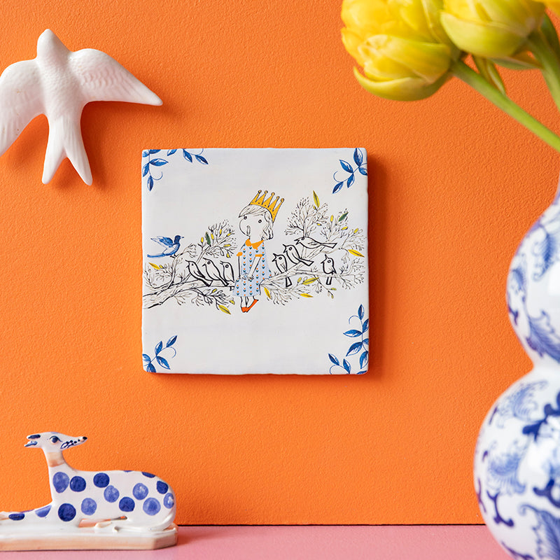 Storytiles Delft Blue Vogelkoortje Fliese S 10x10 cm Vögel