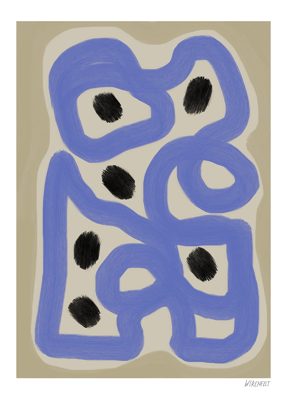 The Poster Club Signe Poster 30x40 cm beige-blau