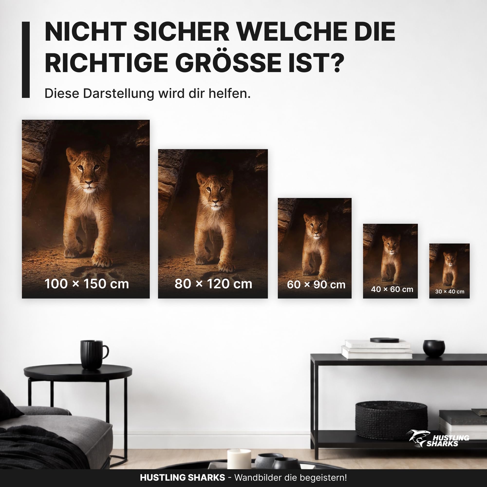 Hustling Sharks Wandbilder Footprints Leinwand 30x40 cm