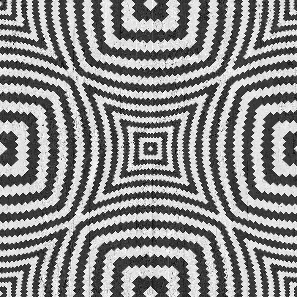 Mineheart Black Geometric Circles Vliestapete Schwarz 52x1000cm