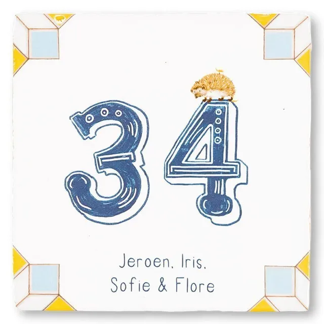 Storytiles Delft Blue t Egeltje Telt Hausnummer Wandfliese 10x10