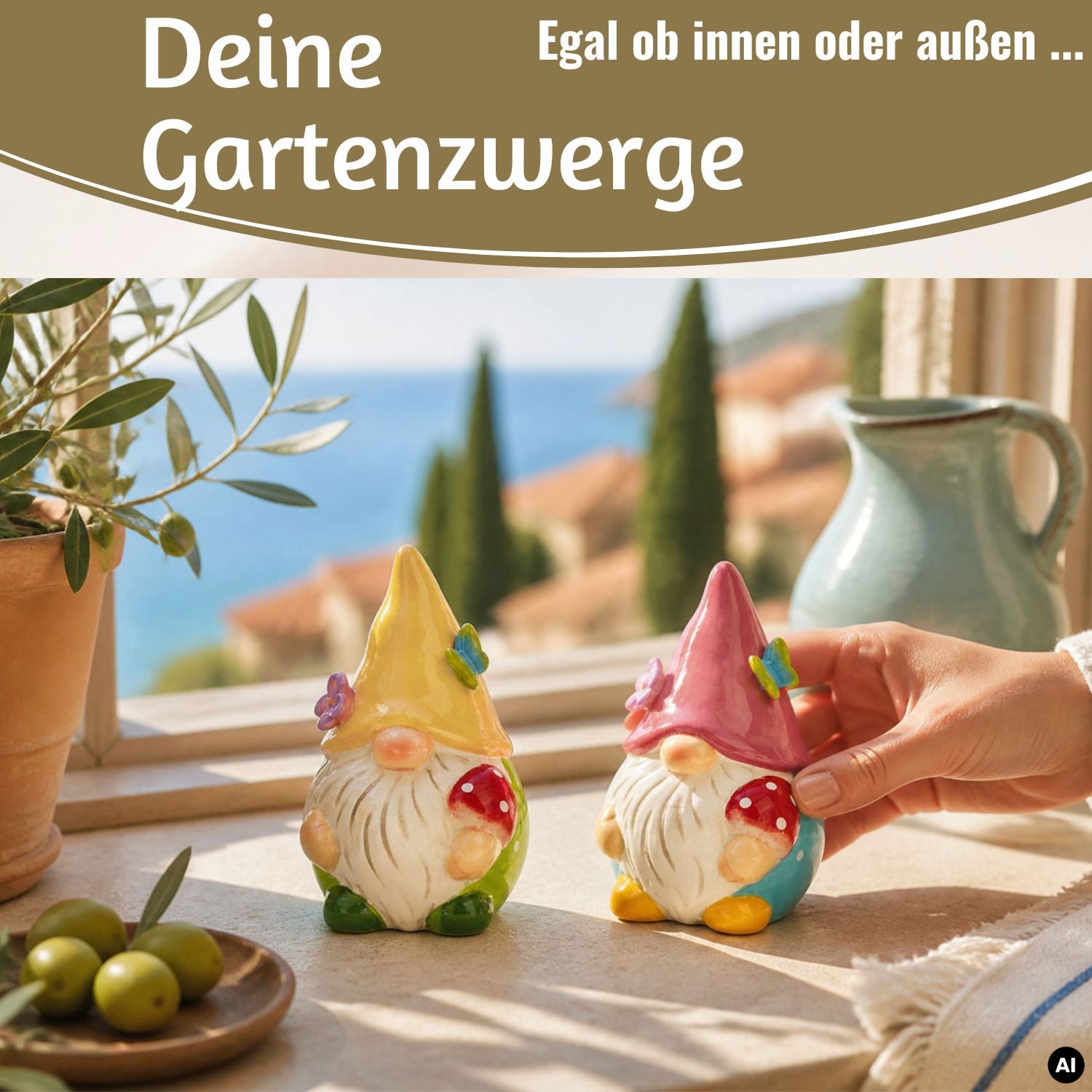 LS-LebenStil Wichtel Deko-Figuren 2er Set 11 cm Garten