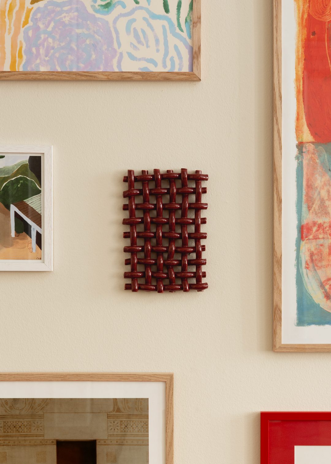 The Poster Club Interlace No. 03 Wandobjekt 22x15 cm Bordeaux