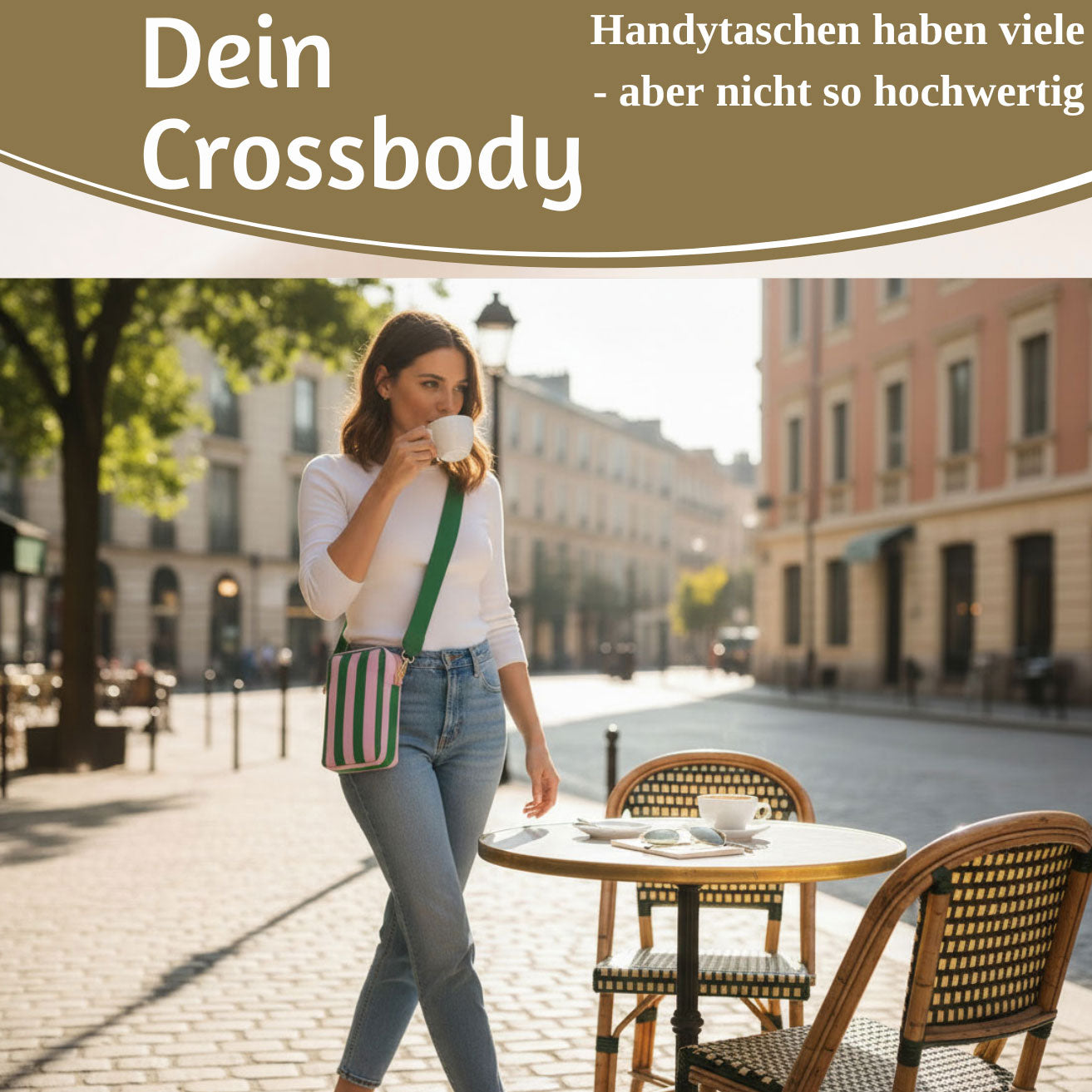 LS-LebenStil Mimi's Glow Ruby Handytasche Grün Violett Crossbody