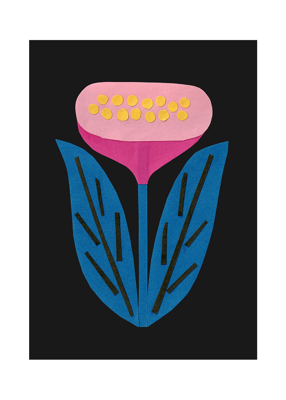 The Poster Club Mysterious Flower Poster A4 schwarz blau