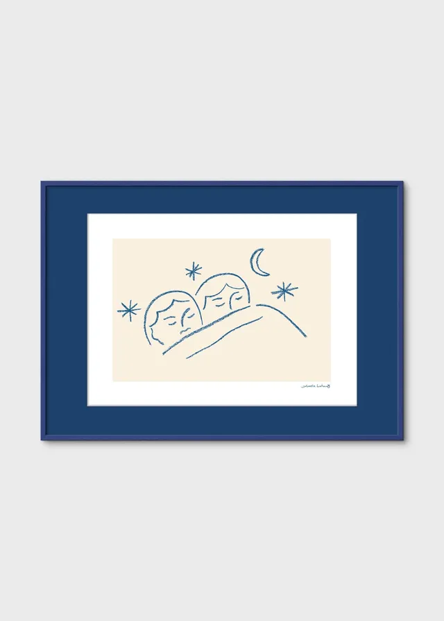 The Poster Club Art Prints Slumber Kunstdruck A4 Blau-Beige