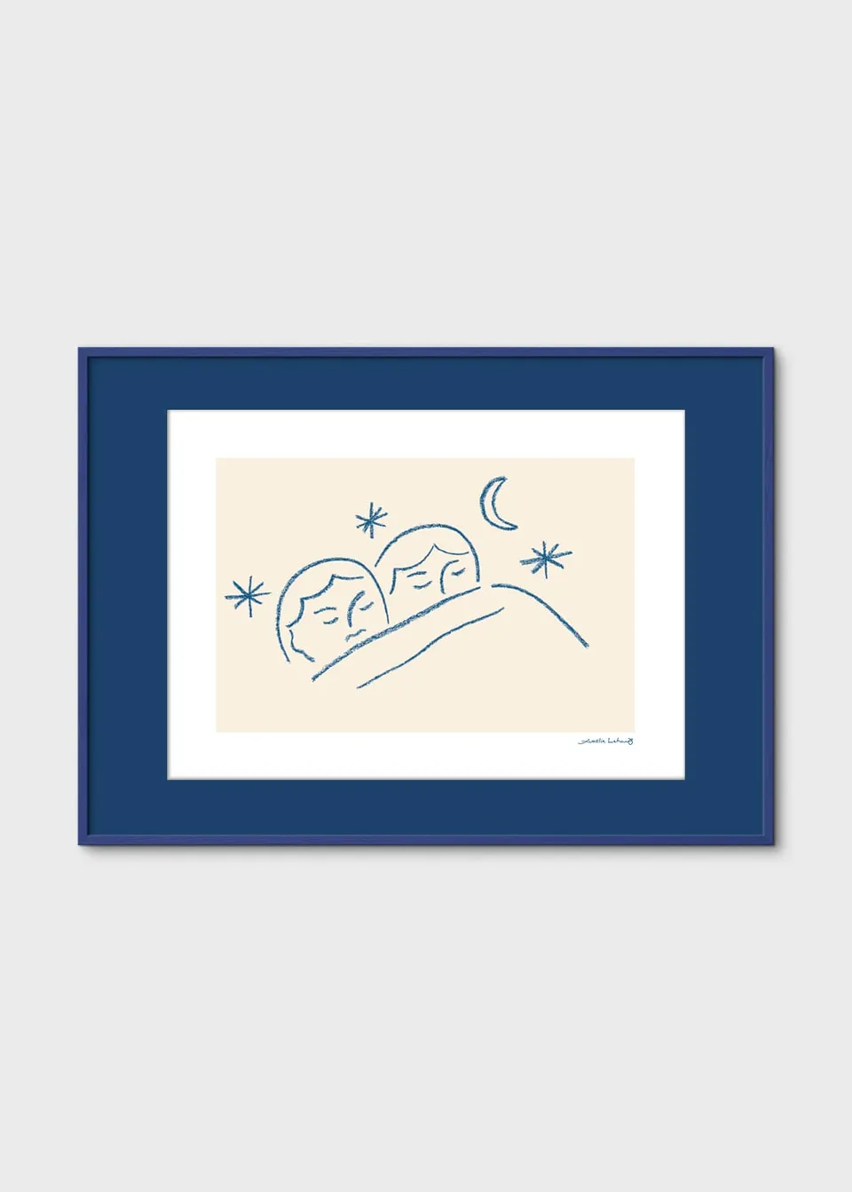 The Poster Club Art Prints Slumber Kunstdruck A4 Blau-Beige