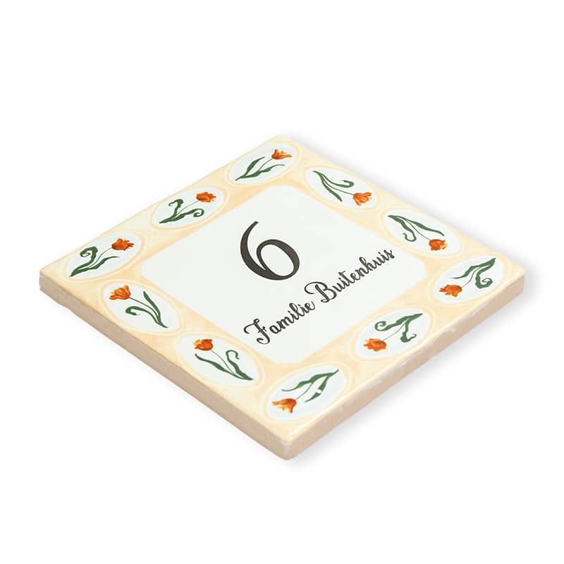 Storytiles Delft blue Garden Flowers Fliese 10x10 cm Hausnummer