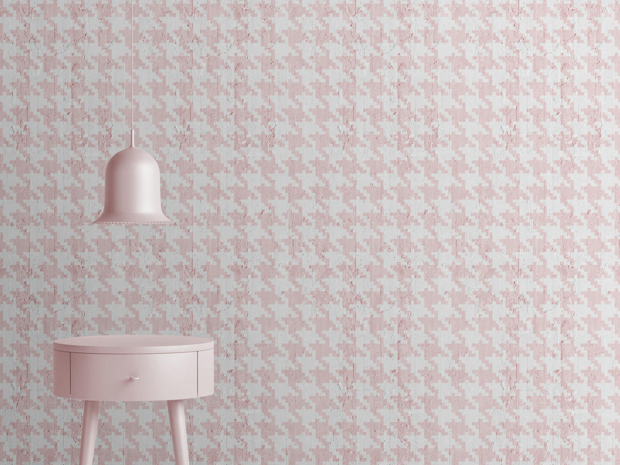 Mineheart Wallpaper Pink Pied De Poule Tapete Hahnentritt