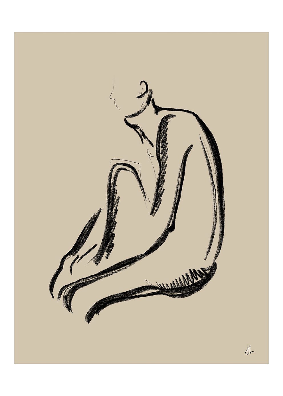 The Poster Club Man 01 Poster 40x50 cm beige abstrakt