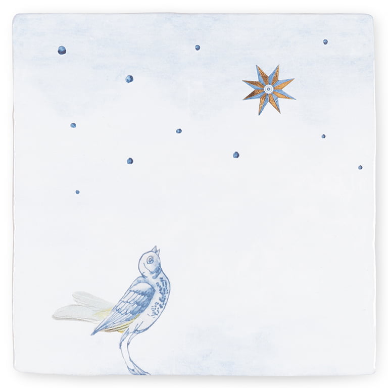Storytiles Delft Blue Voor altijd Fliese S 10x10 cm mit Gold