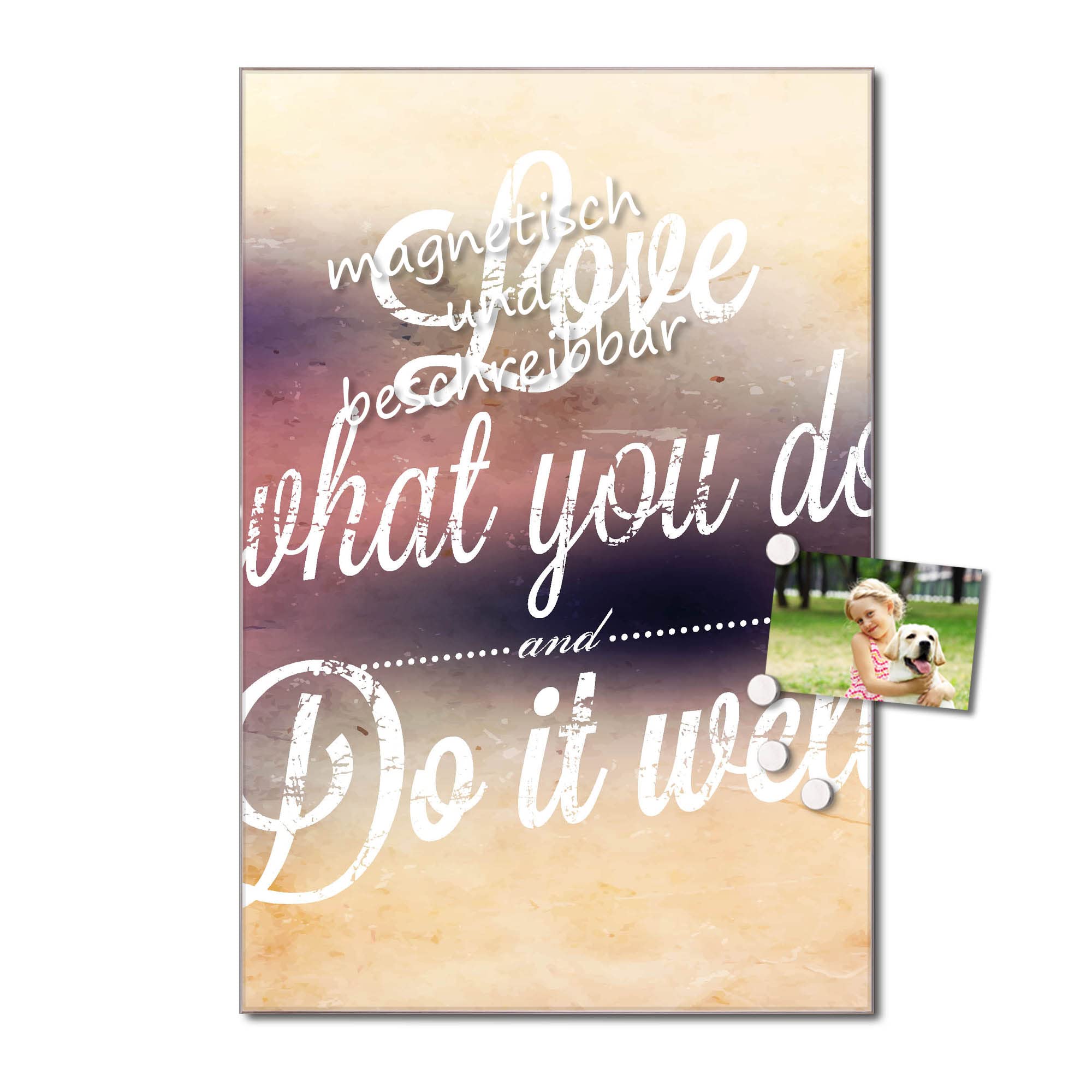 Banjado Magnettafel Love What You Do Magnetboard 60x40 cm