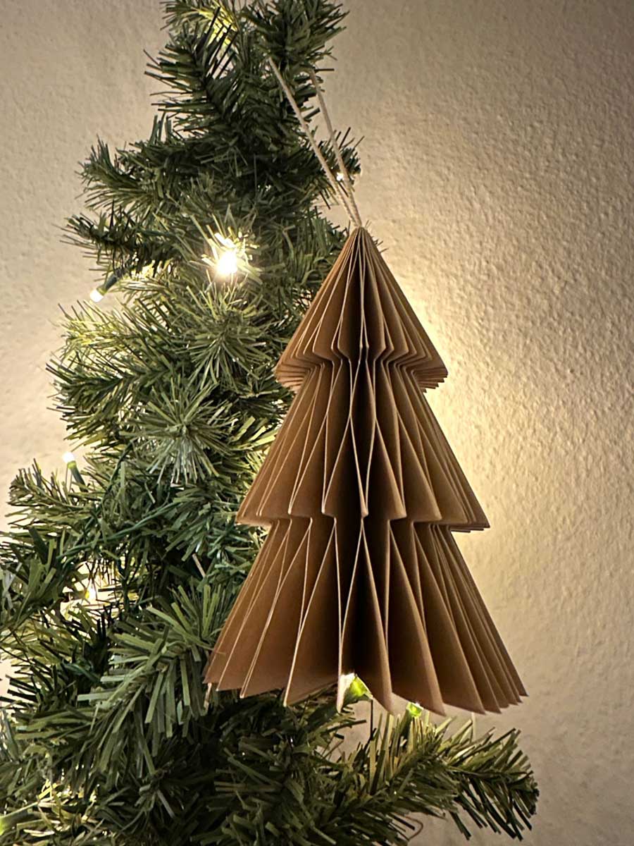 LS-LebenStil Papier Tannenbaum 2er Set grau braun 15cm