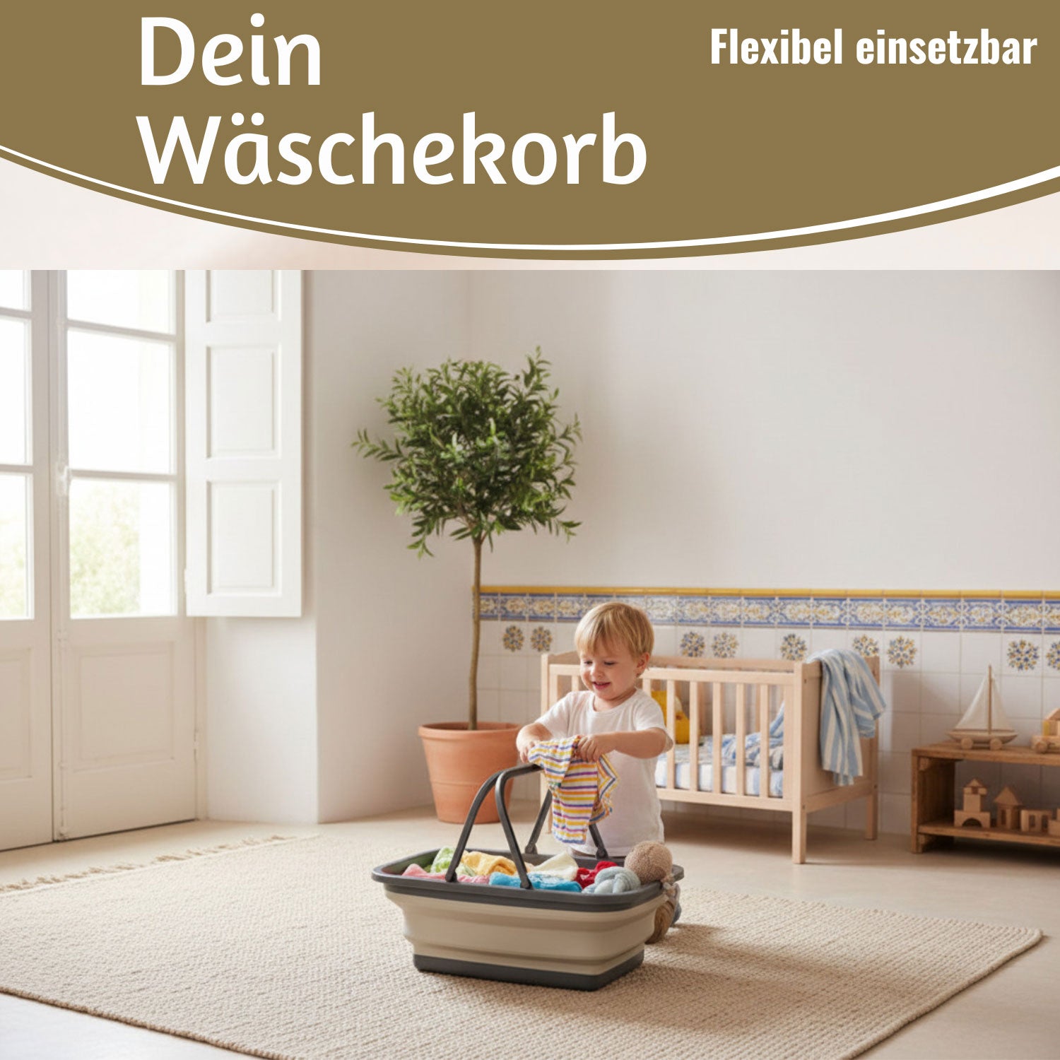 LS-LebenStil Einkaufskorb 10L faltbar 38x28cm mit Griff