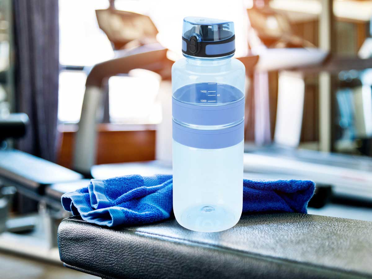 LS-LebenStil XL Sportflasche 1500ml blau auslaufsicher Strohhalm