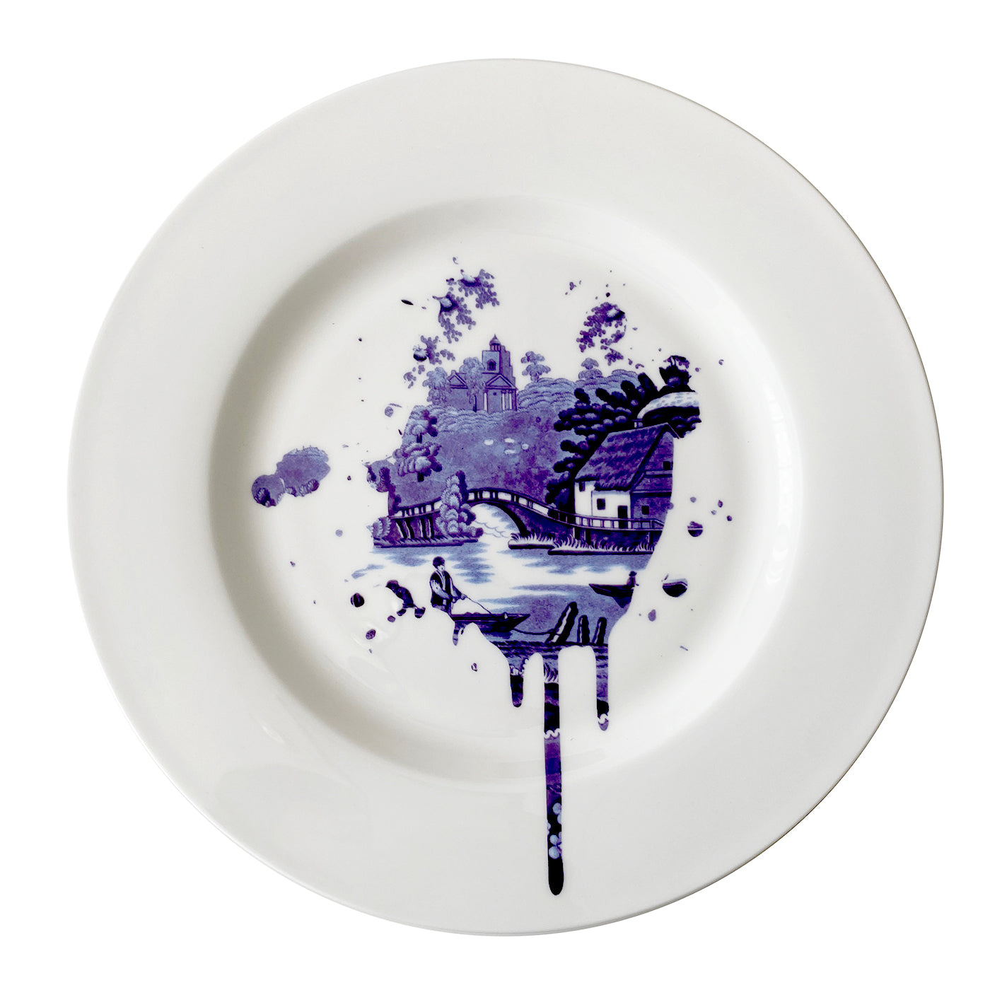 Mineheart Undercover Antique Teller Bone China Blau-Weiß