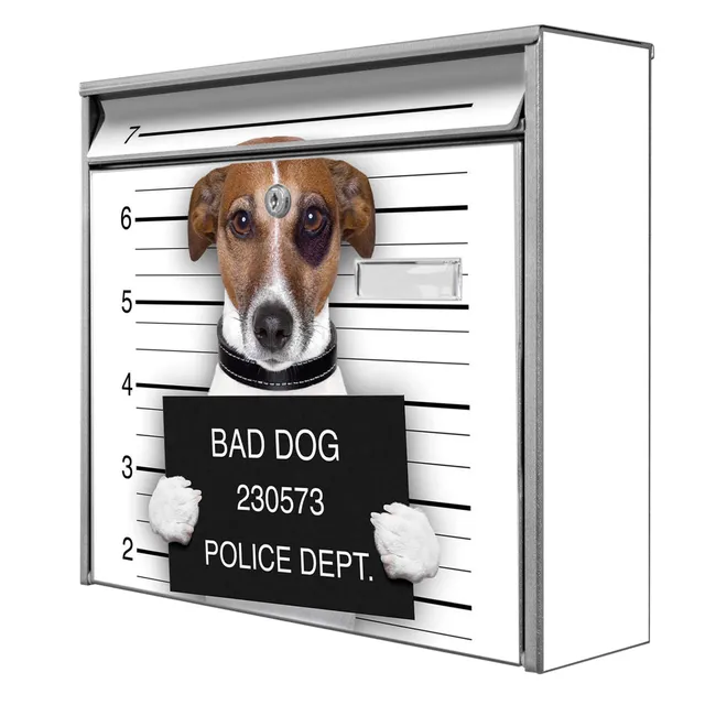 Banjado Briefkasten Burg-Wächter 32x36cm Bad Dog Silber