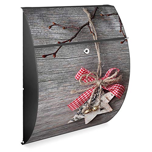 Banjado Riviera Briefkasten Anthrazit Weihnachtsstern A4