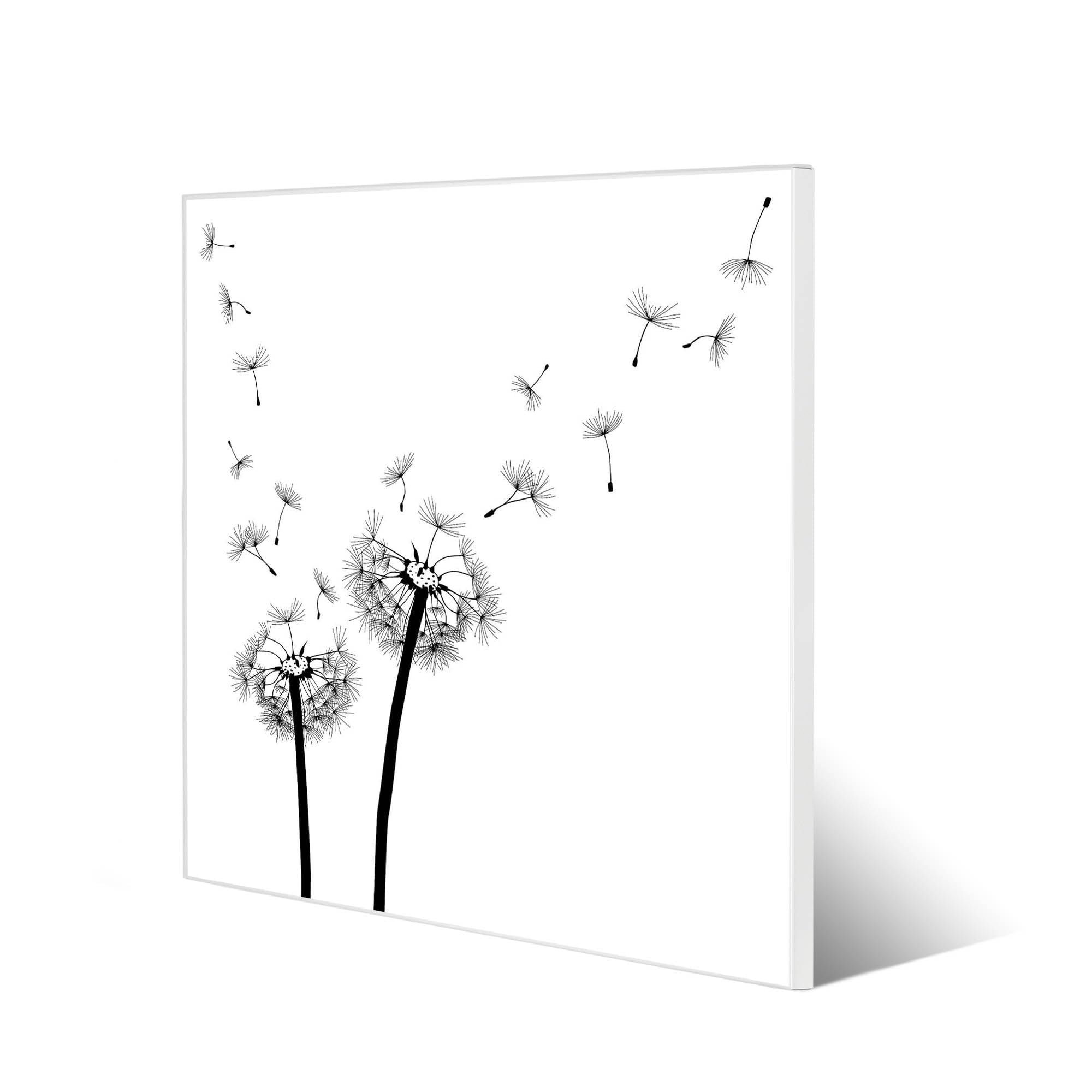 Banjado Magnettafel Pusteblume 2 Magnetwand 50x50cm beschreibbar