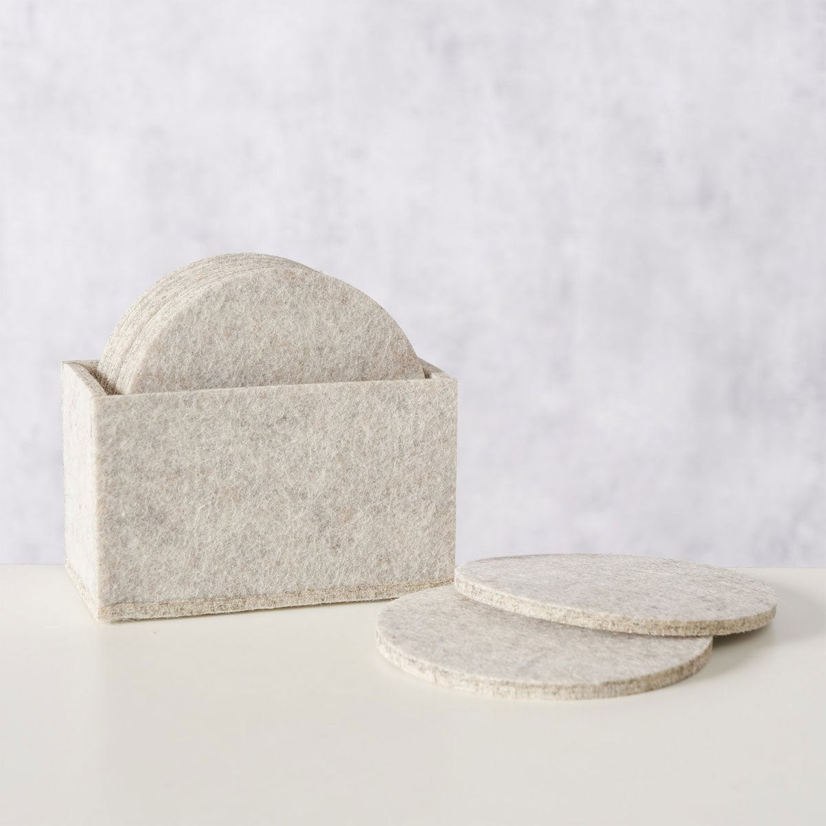 LS-LebenStil Küche & Haushalt Glasuntersetzer Filz Beige 10er Set