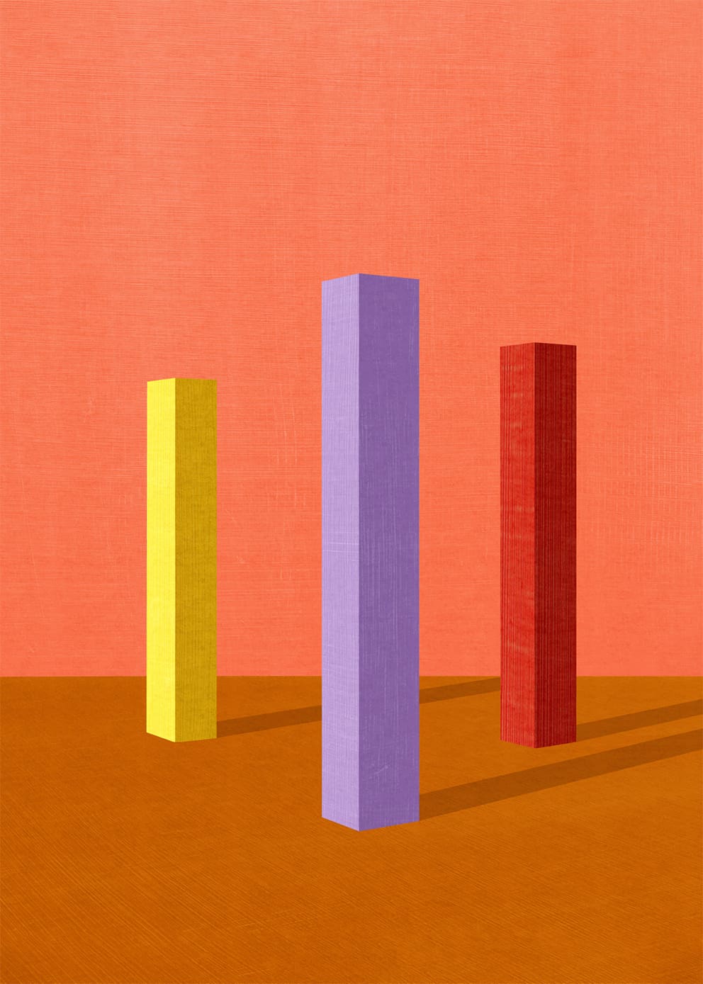 The Poster Club Art Prints Colour Trio Leinwand 30x40 cm orange