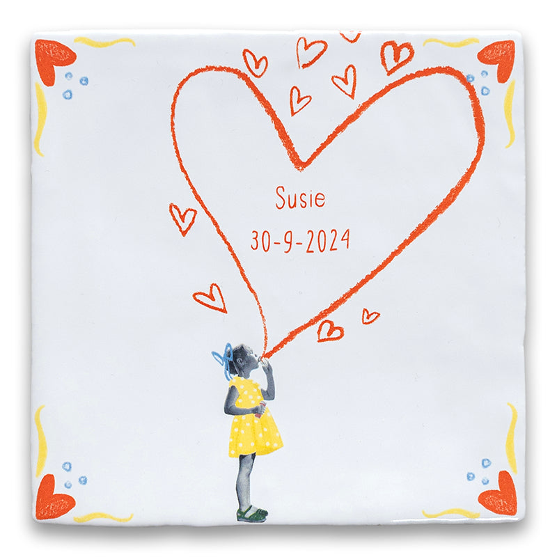 Storytiles Delft blue Spread the love Fliese S 10x10 cm Herz