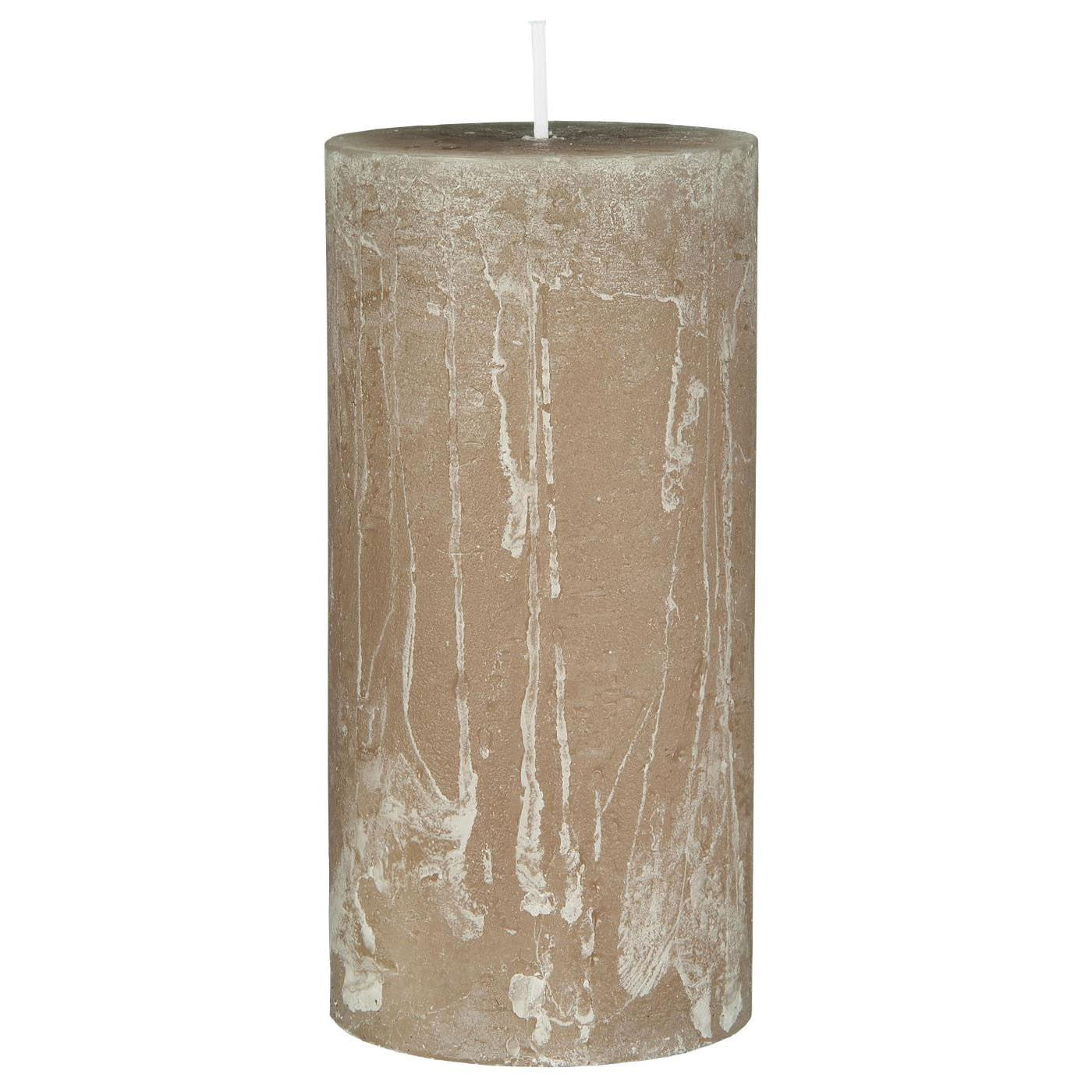 LS-LebenStil Möbel Wohnen Ribe Stumpenkerze Beige 14cm