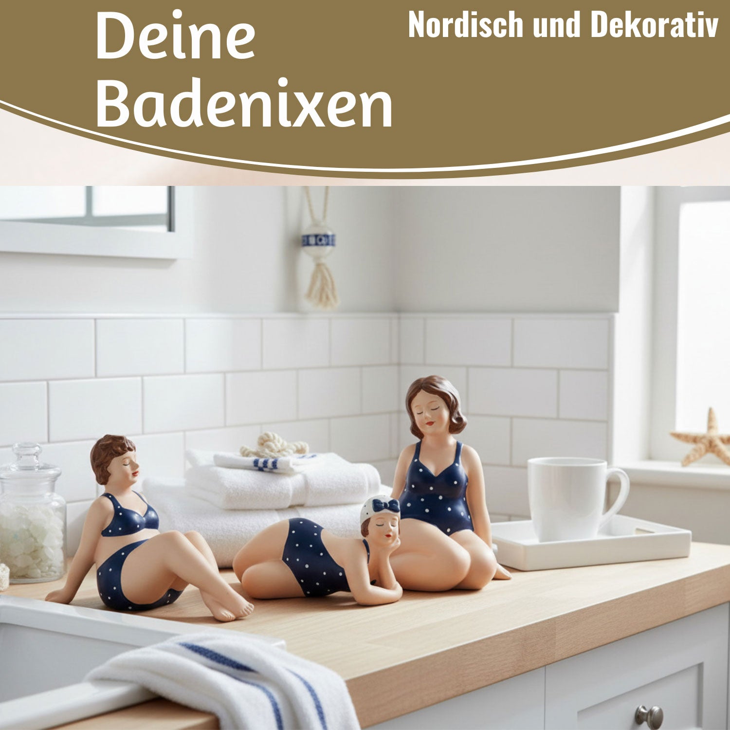 LS-LebenStil Molly Badenixe Dekofigur 3er Set blau-weiß