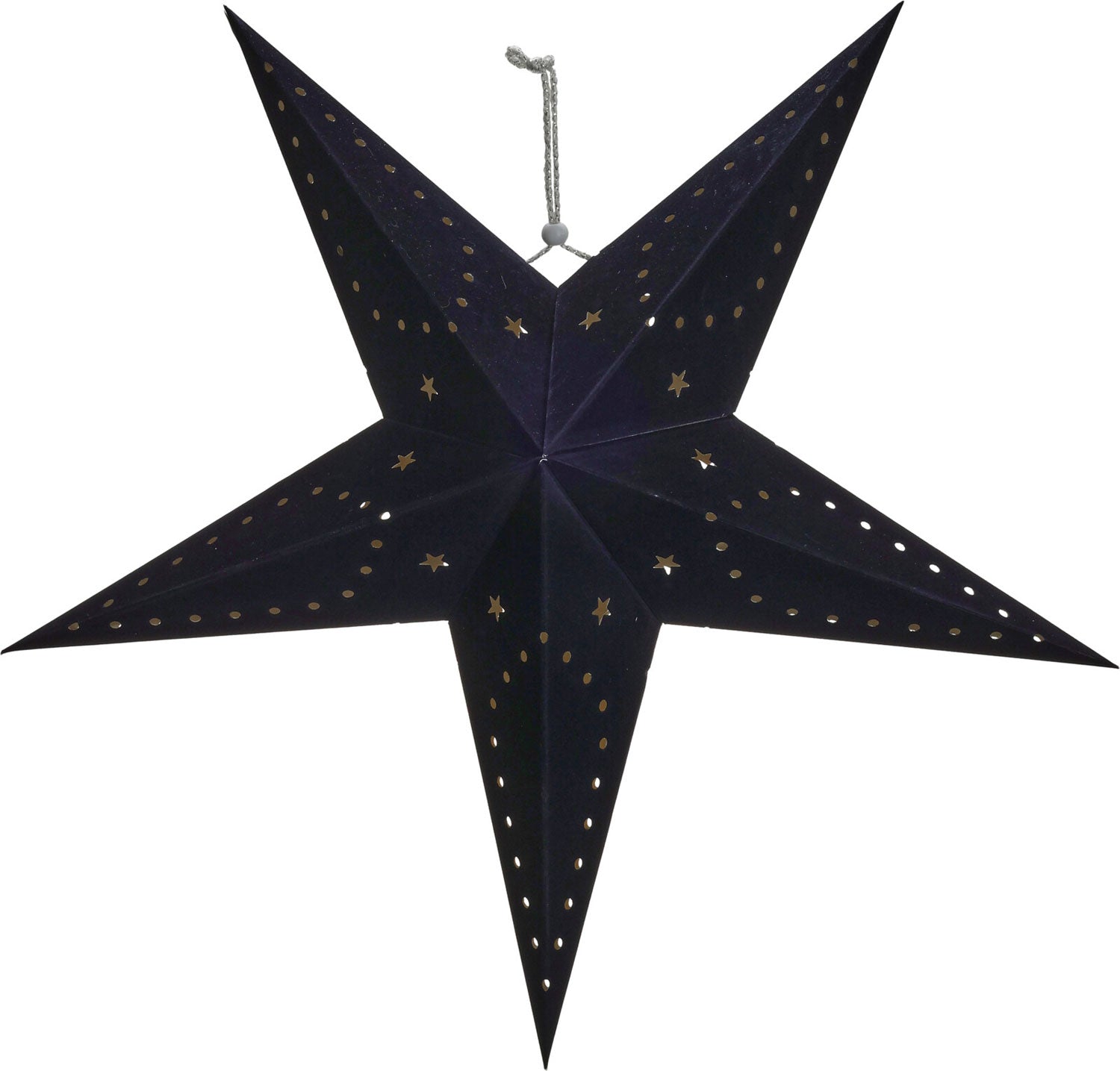 LS-LebenStil 3D Leuchtstern Papierstern Schwarz 60cm 10 LED