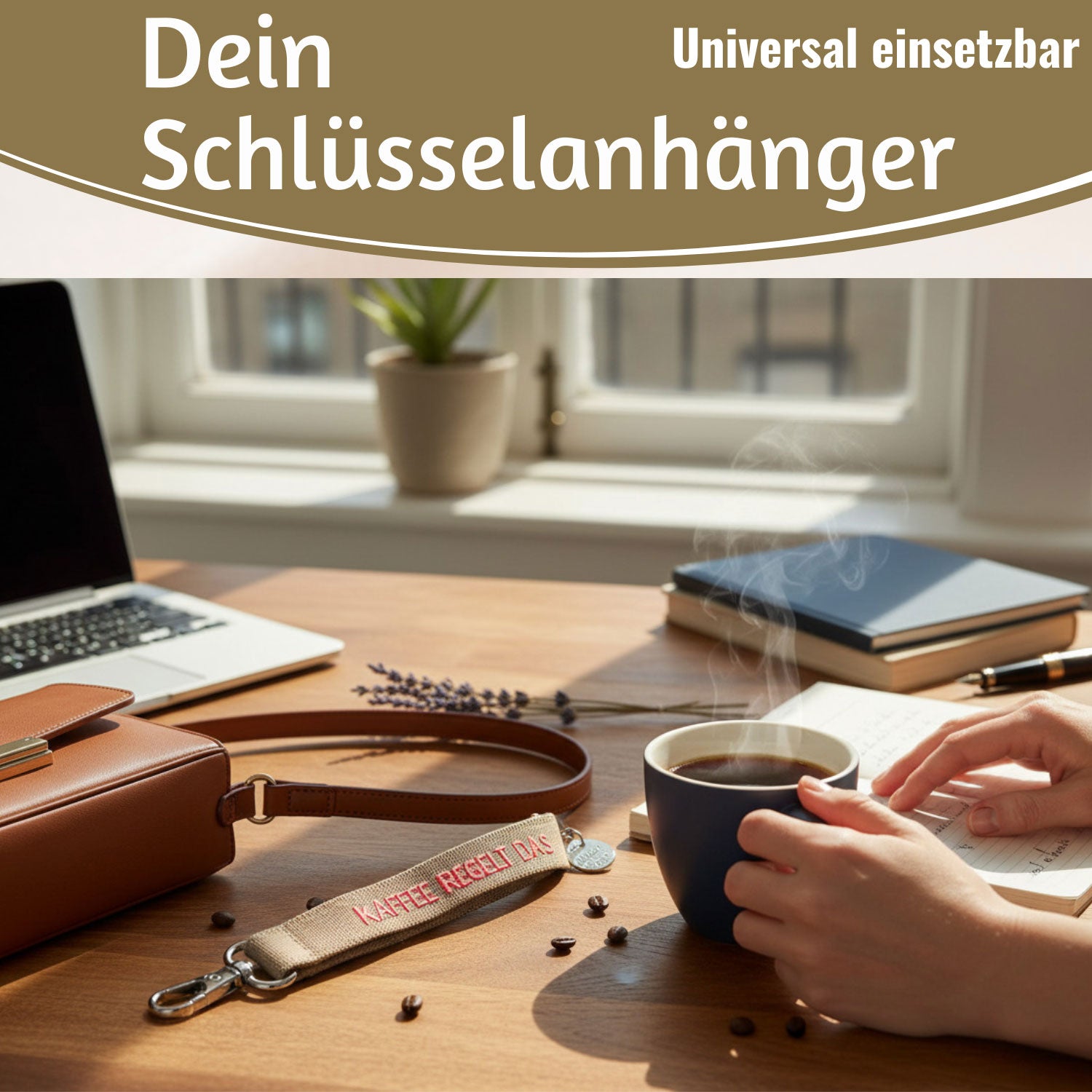 LS-LebenStil Handykette Kaffee regelt taupe pink 137 cm