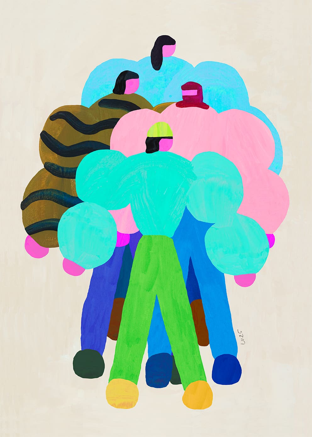 The Poster Club Art Prints People in Puffs Leinwand 30x40 bunt