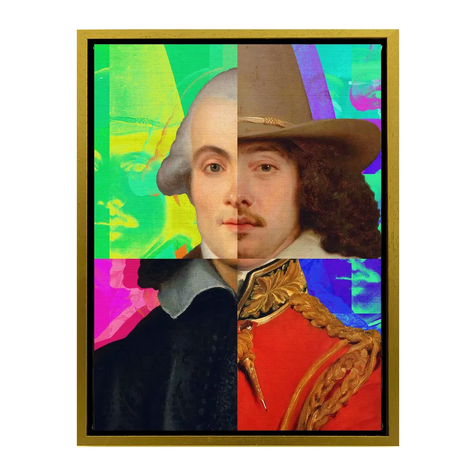 Mineheart Gentleman Puzzled Portrait Poster Rot Gold 40x50cm