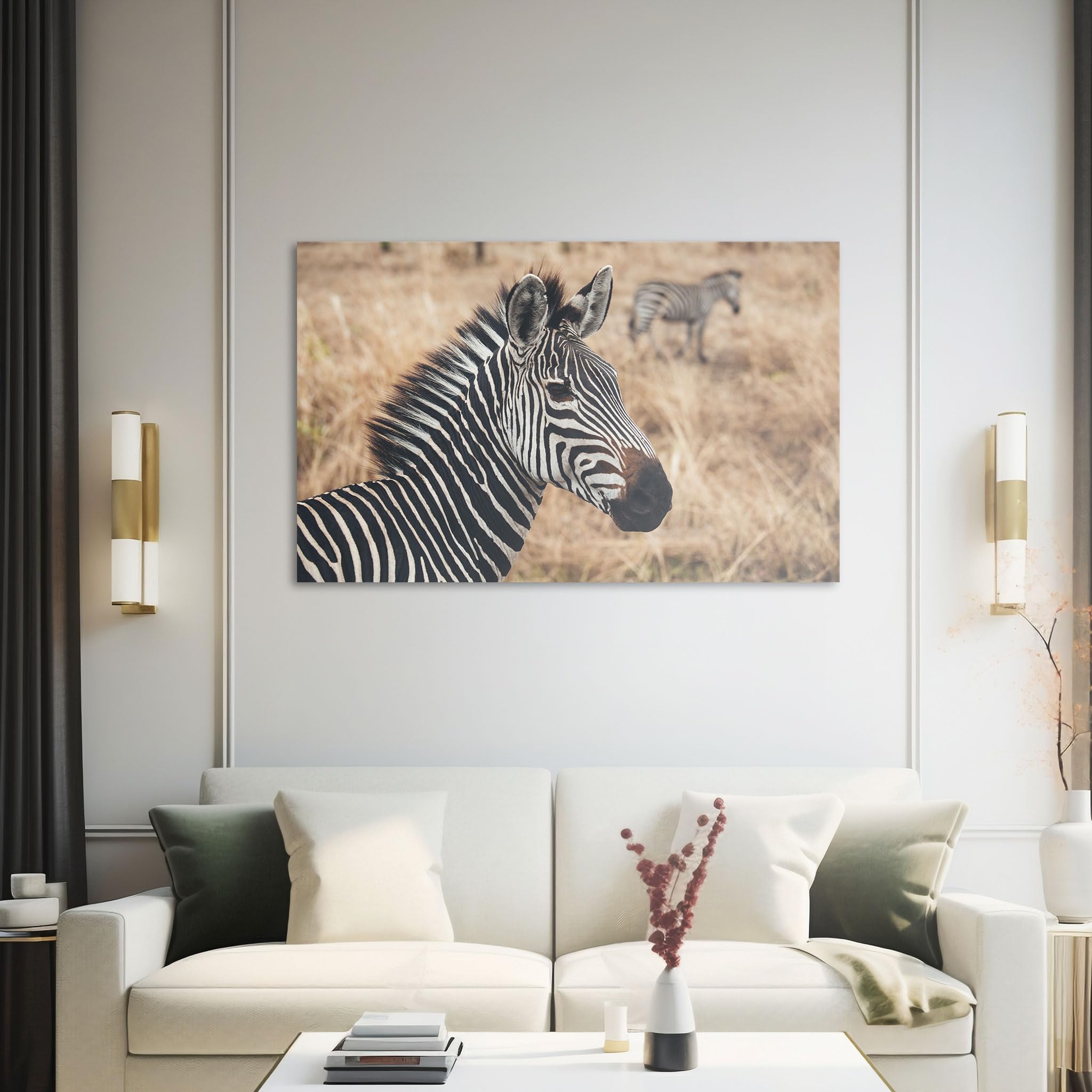 Hustling Sharks Wandbilder Zebra in trockener Savanne Leinwand 30x40 cm