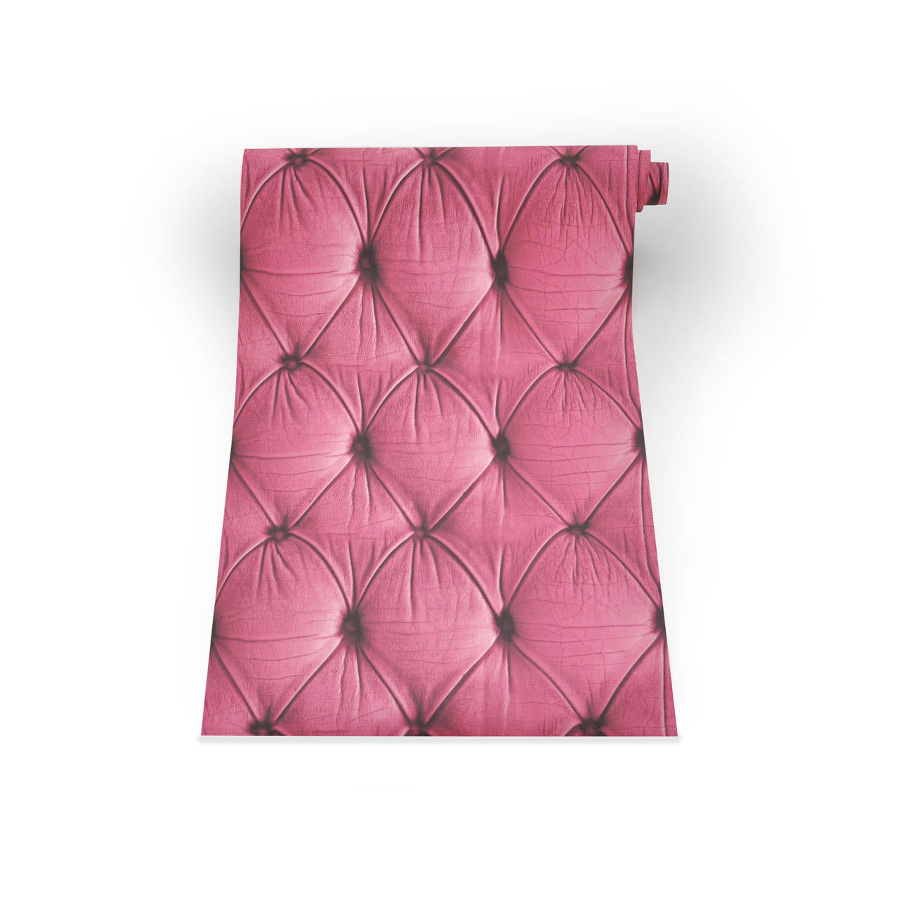 Mineheart Wallpaper Pink Chesterfield Button Tapete Rosa Leder