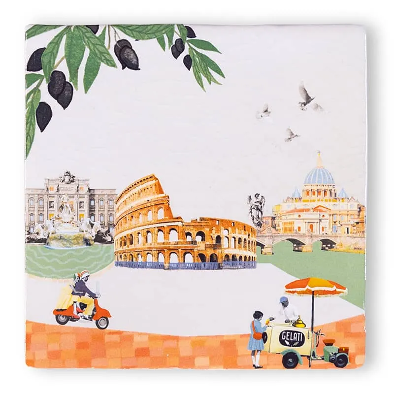 StoryTiles Delft Blue Bellissima Roma Fliese 10x10 Rom-Motiv