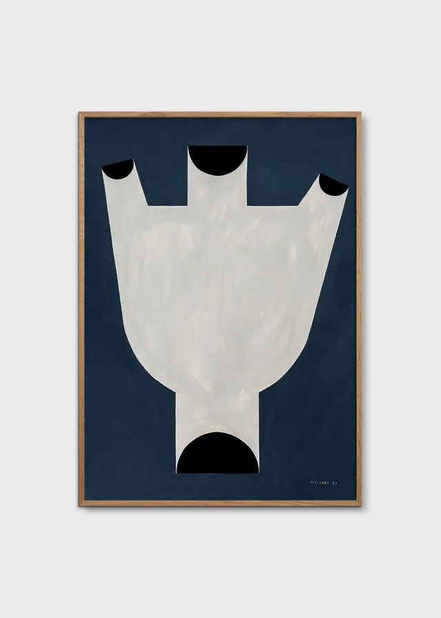 The Poster Club Three Openings Vase Poster 30x40 cm blau