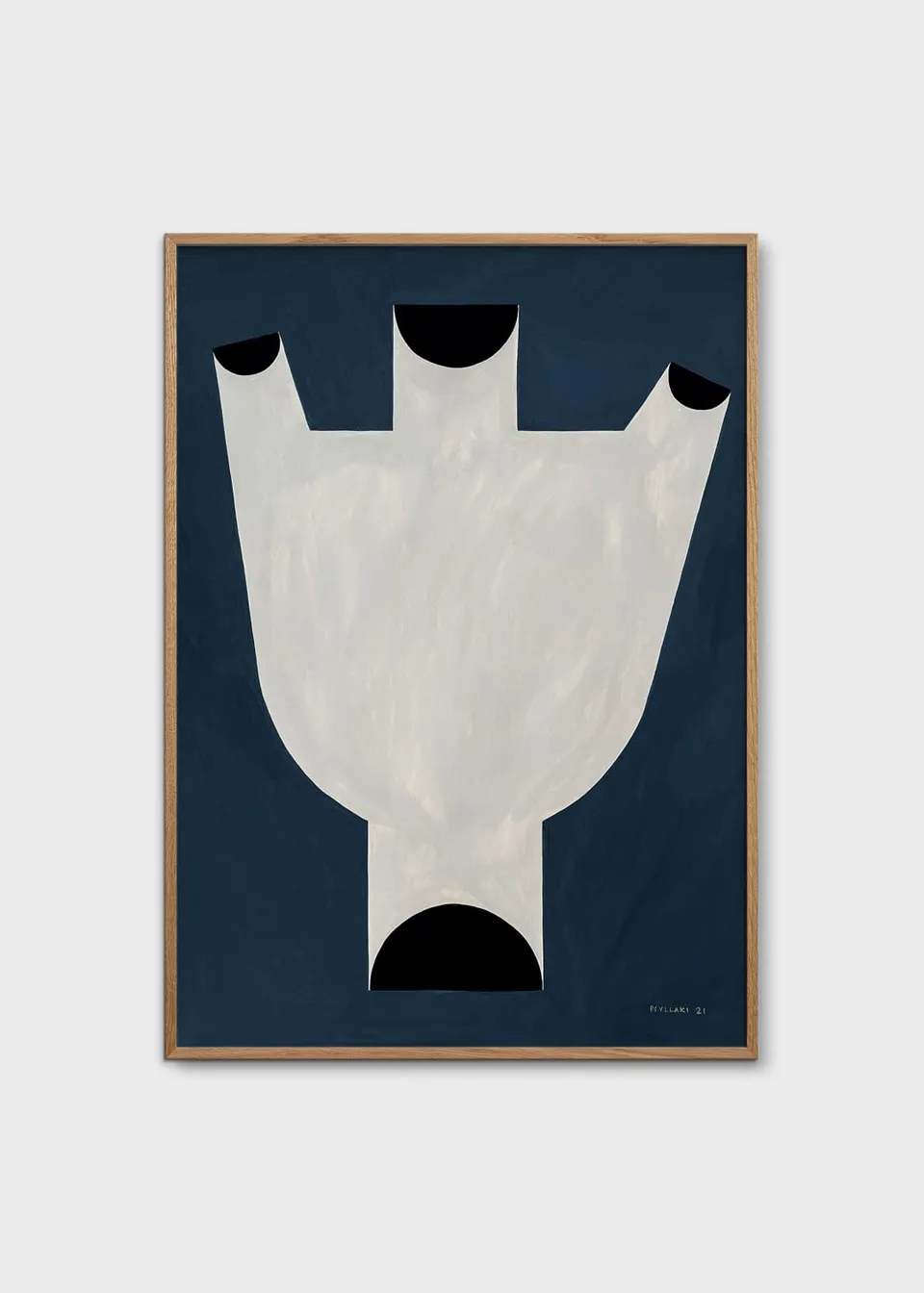 The Poster Club Three Openings Vase Poster 30x40 cm blau