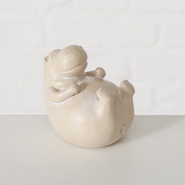 LS-LebenStil Yoga Hippo Deko-Figur 3er Set 7cm beige grau