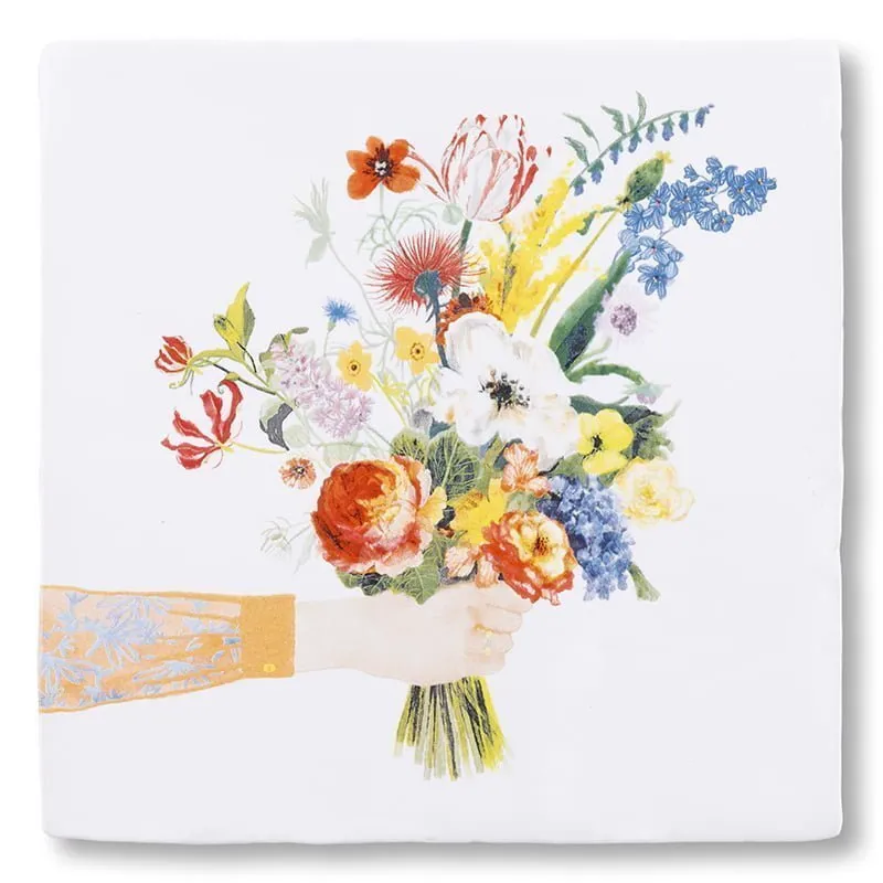 Storytiles Delft Blue Bloemetje voor jou Blumen Fliese S 10x10 cm
